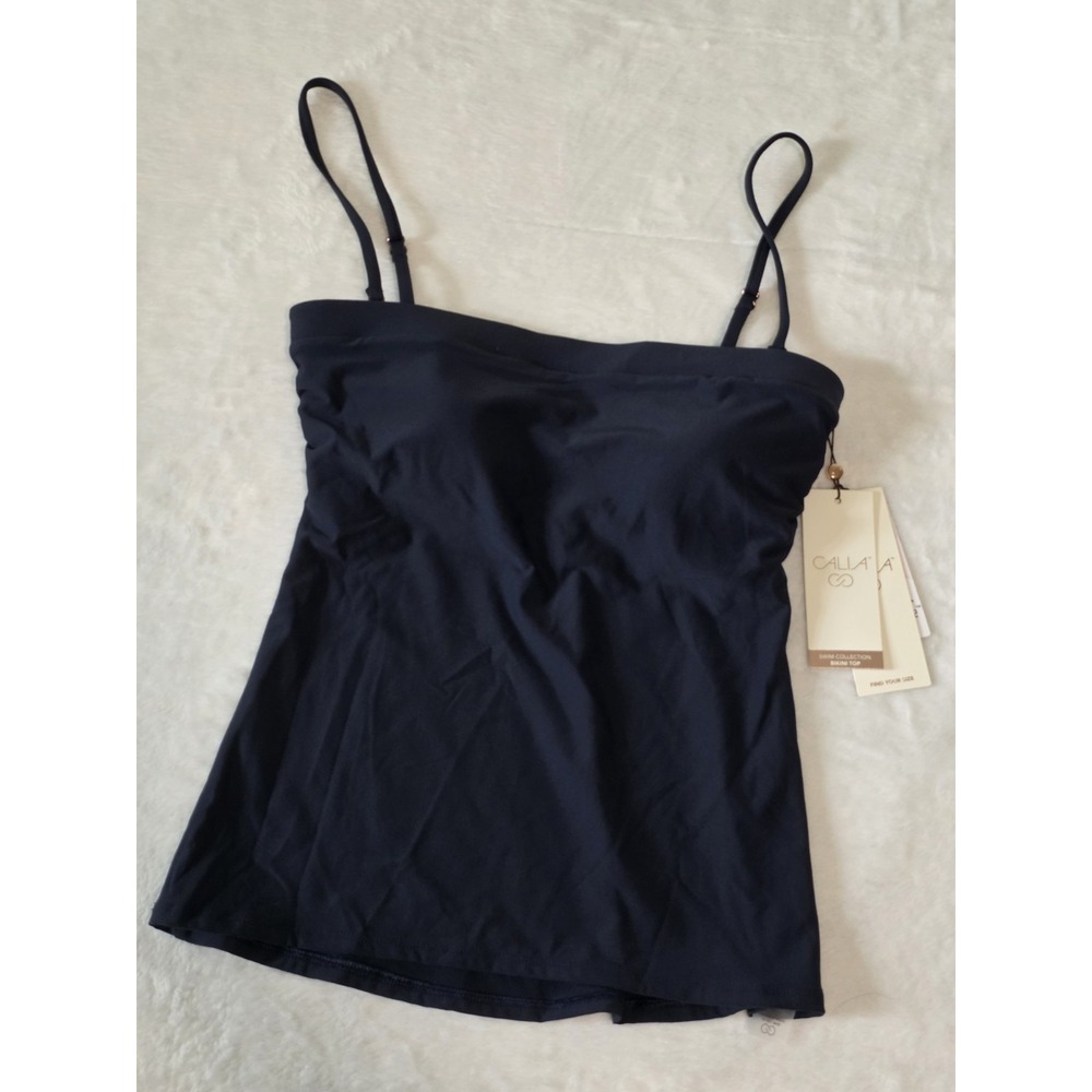 Calia by Carrie Underwood Womens XS Blue Bandeau Tankini Bikini Swim Top